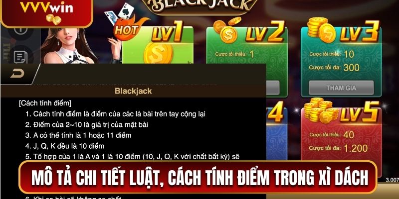 Game Bài Xì Dách - Tận Hưởng Thế Giới Cá Cược Cùng VVVwin 2 Mô tả chi tiết về luật chơi, cách tính điểm trong xì dách