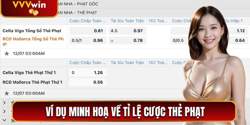 Kèo Thẻ Phạt - Dự Đoán Bóng Đá Thú Vị Cùng VVVwin 3 Ví dụ minh hoạ về tỉ lệ cược thẻ phạt